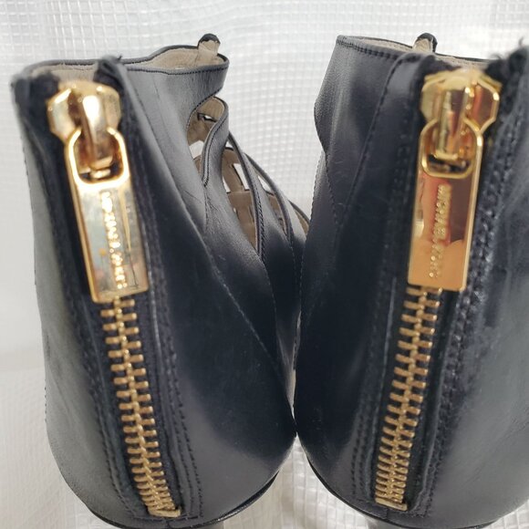 Michael Kors 10 Mavis Strappy Leather Back Logo Zipper Stiletto Pointed Bootie - Picture 11 of 12